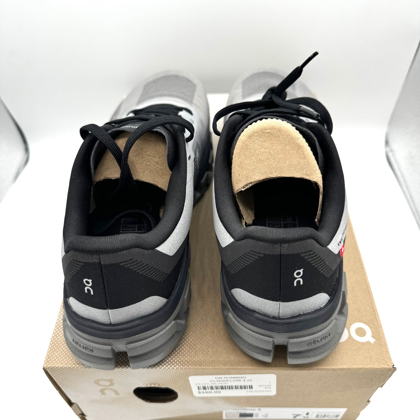 On Cloudflow 4 Z5 Running Shoes Athletic Black / White / Pearl — Men’s