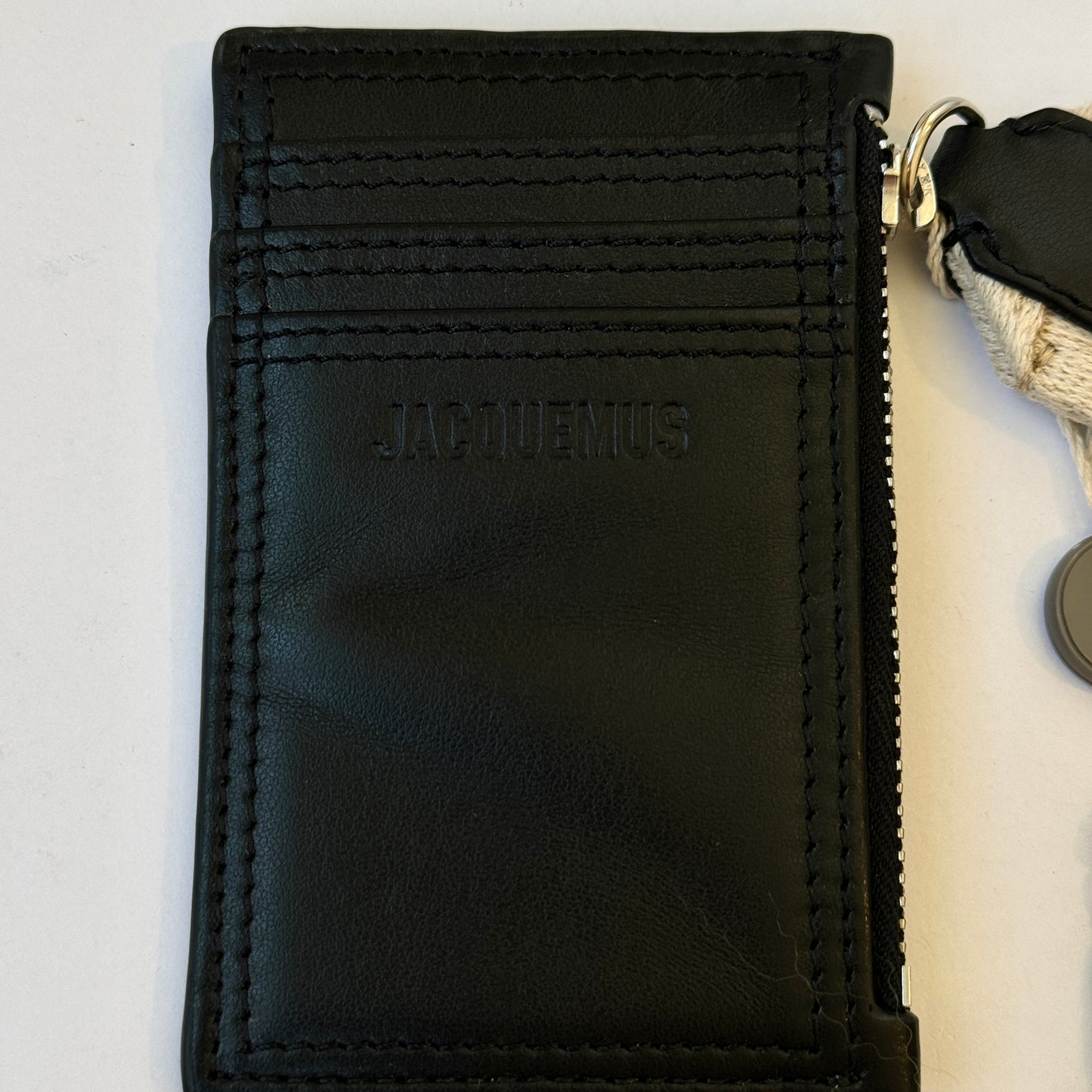 Jacquemus Le Porte Nastinu Wallet Cardholder Wristlet Keychain Black Leather