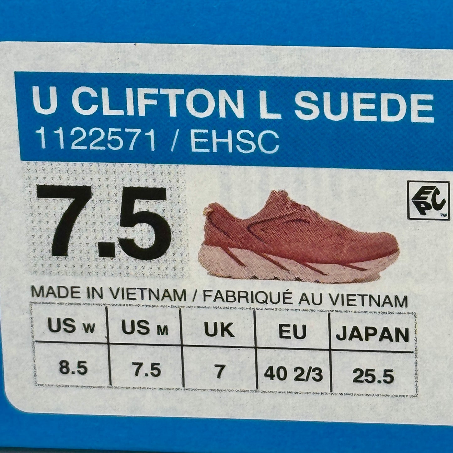 Hoka Clifton L Suede in Earthenware/ Hot Sauce Red Unisex Leather Sneakers