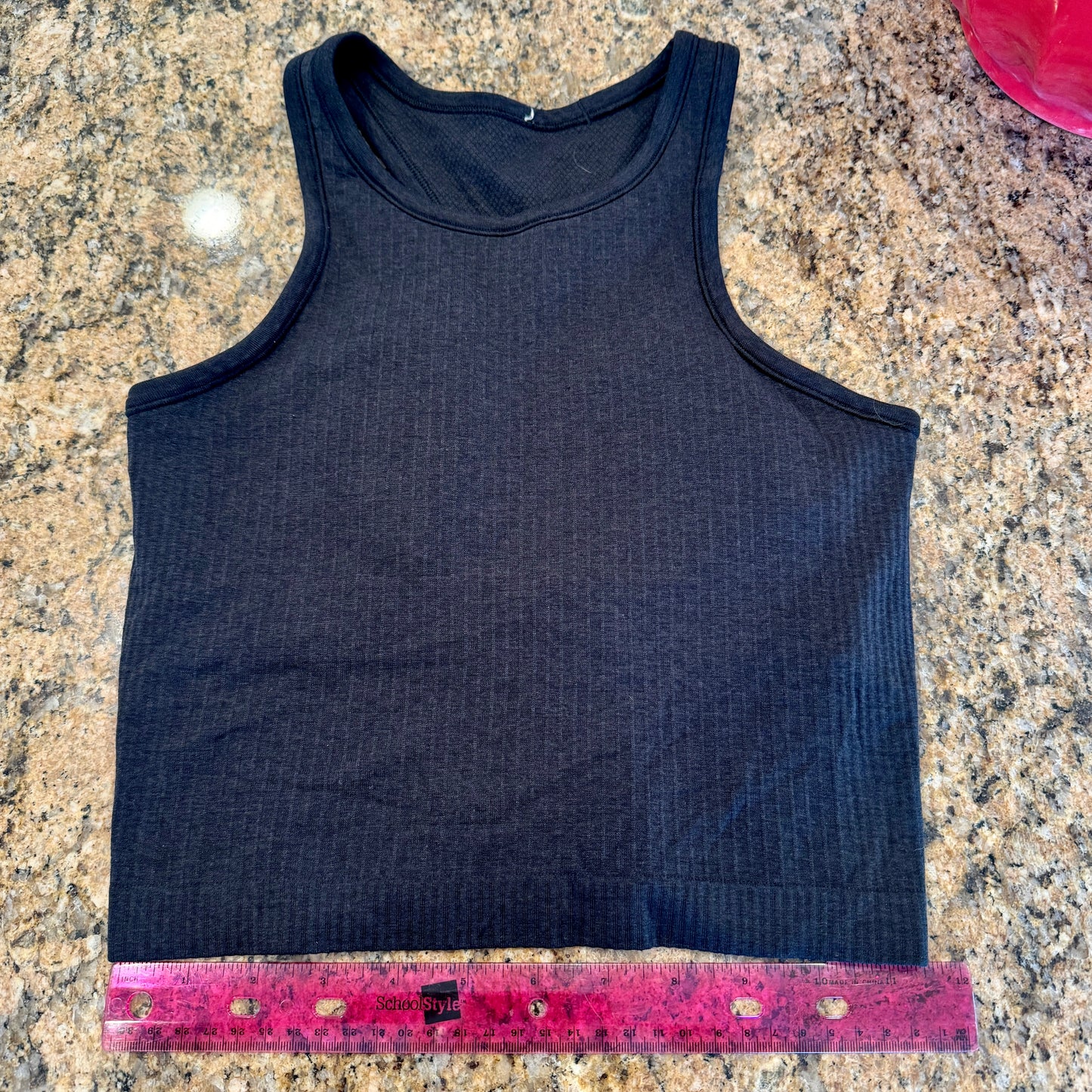 Lululemon Ebb to Street Ribbed Racerback Crop Tank Top Black / Dark Grey * Pre-Owned