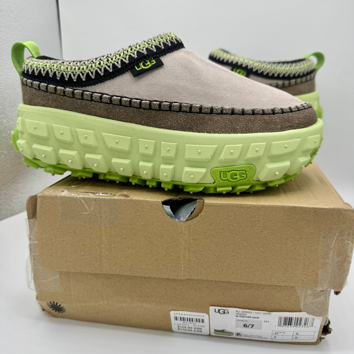 Ugg Venture Daze Platform Slide Shoes Unisex Green