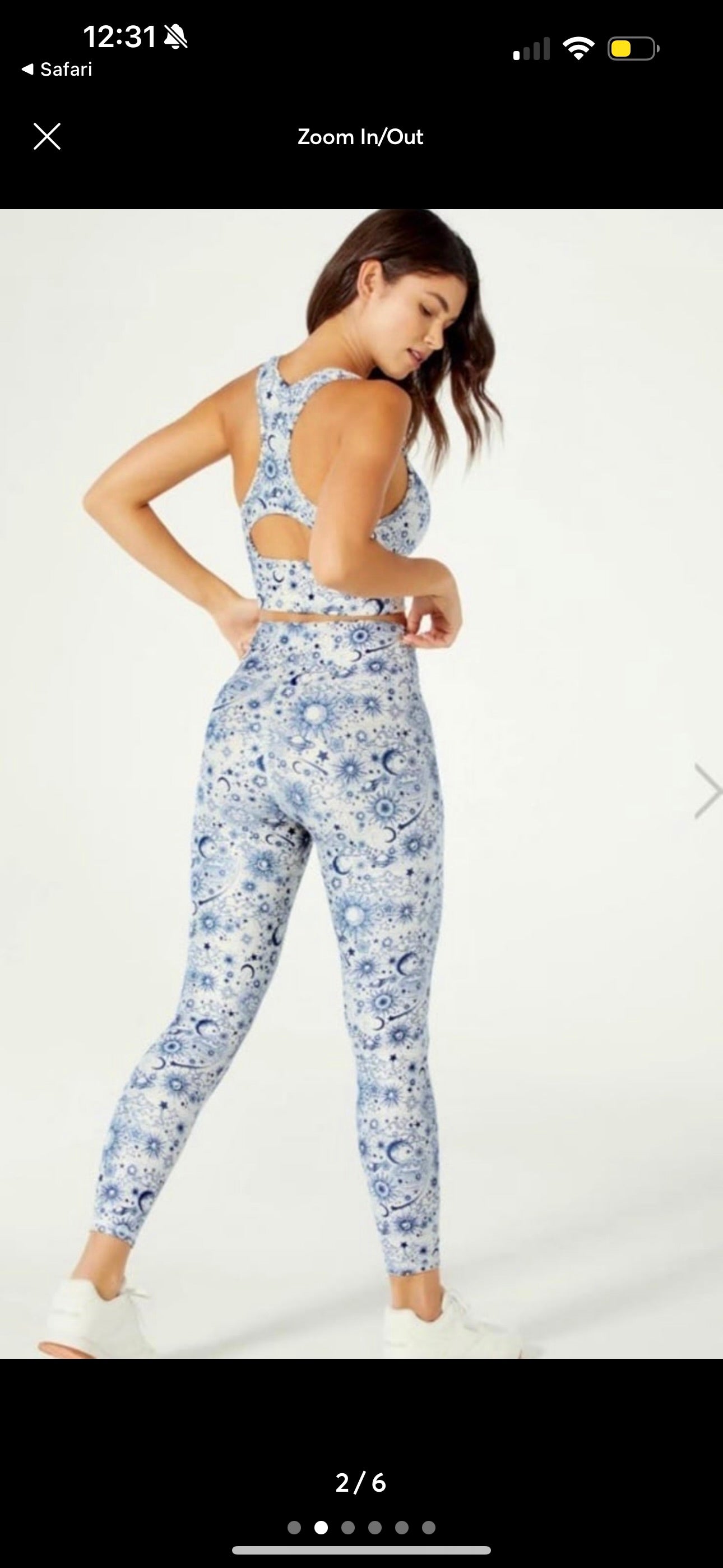 Wildfox SET - Solar Legging and Summer Sport Bra in Birch Deep Cobalt Cosmic Sense