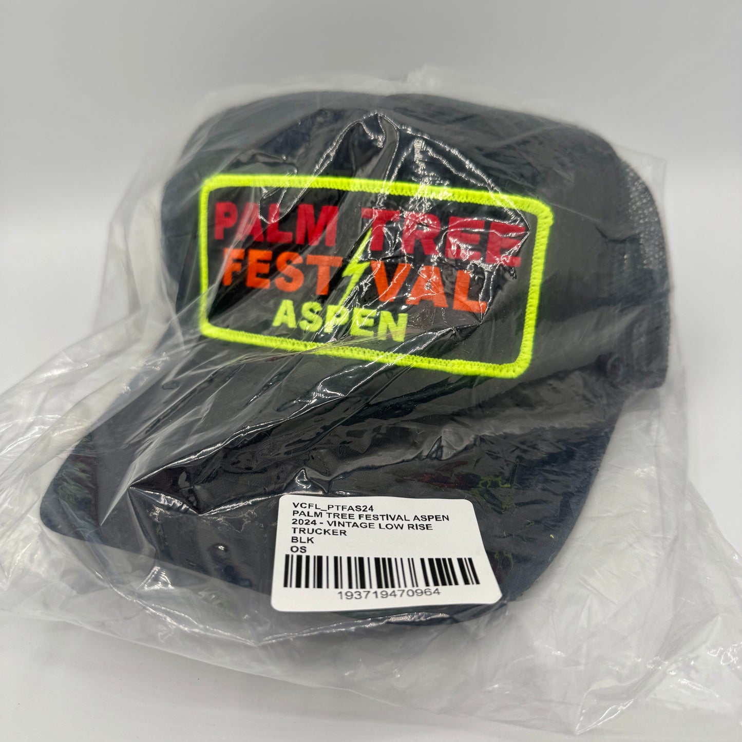 Aviator Nation Palm Tree Festival Aspen Trucker Hat in Black