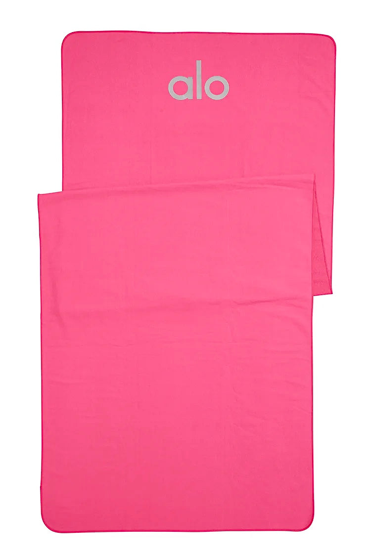 Alo Mat Towel Grounded Non Slip Yoga Full Size Hot Pink Neon