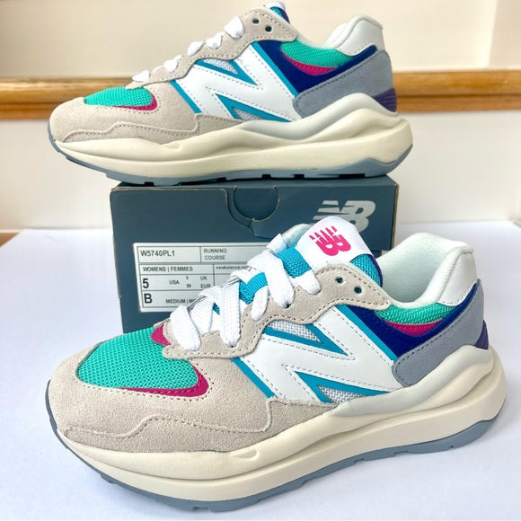 New Balance women’s 57/40 PL 1 W5740PL1 in grey / white multi / pink / teal