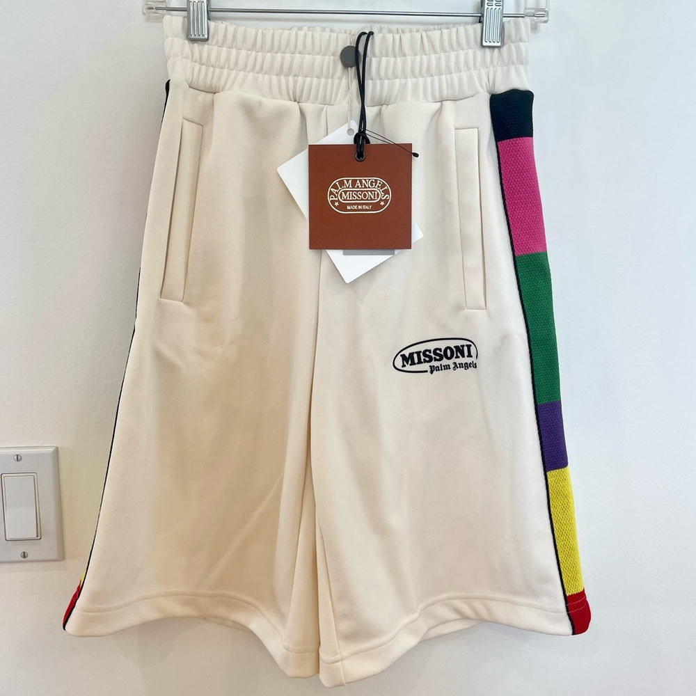Palm Angels x Missoni Collab Shorts Logo in cream / white