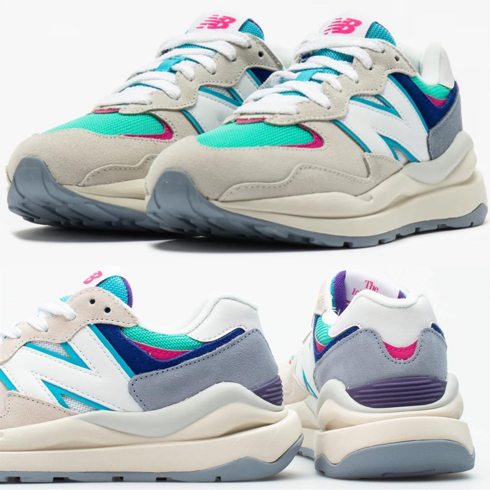 New Balance women’s 57/40 PL 1 W5740PL1 in grey / white multi / pink / teal