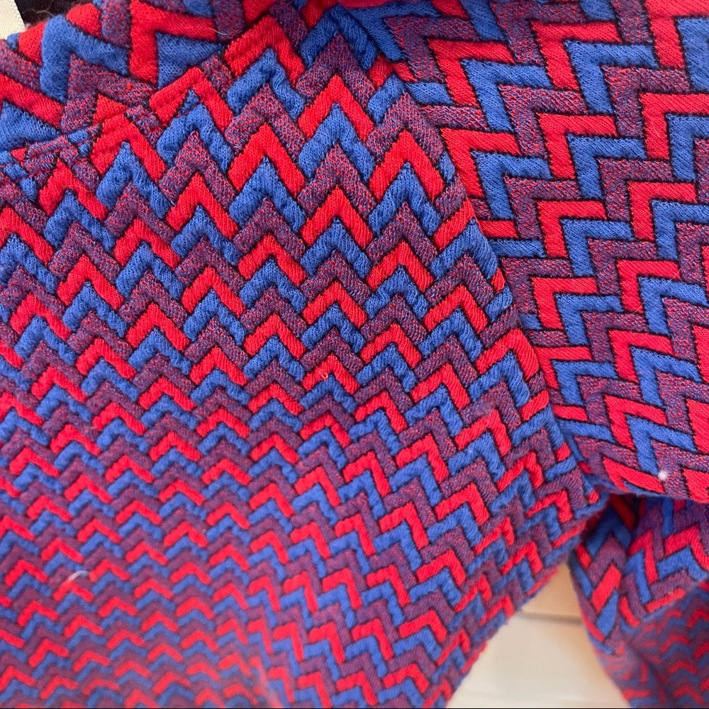 American apparel chevron jacquard red blue cropped top Excellent Used Condition