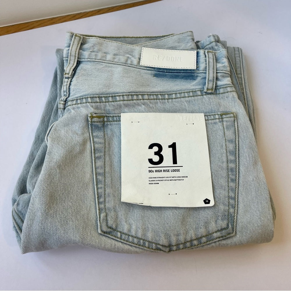 RE/DONE 90’s High Rise Loose in Perfect Light Indigo Women’s Denim Jeans