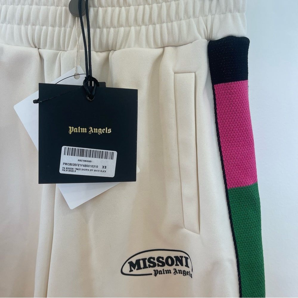 Palm Angels x Missoni Collab Shorts Logo in cream / white