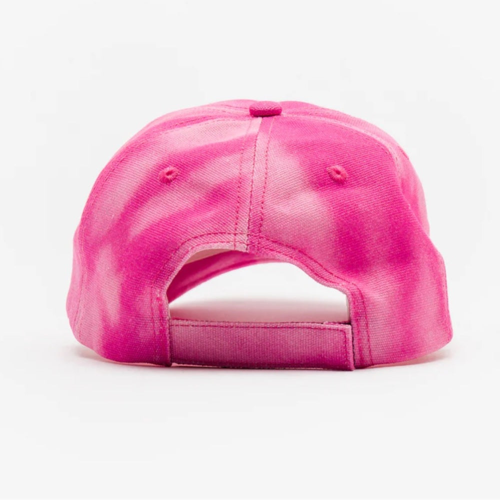 Ganni Canvas Tie Dye Pink Baseball Cap Hat