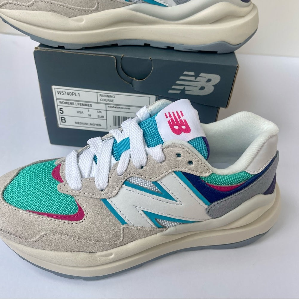 New Balance women’s 57/40 PL 1 W5740PL1 in grey / white multi / pink / teal