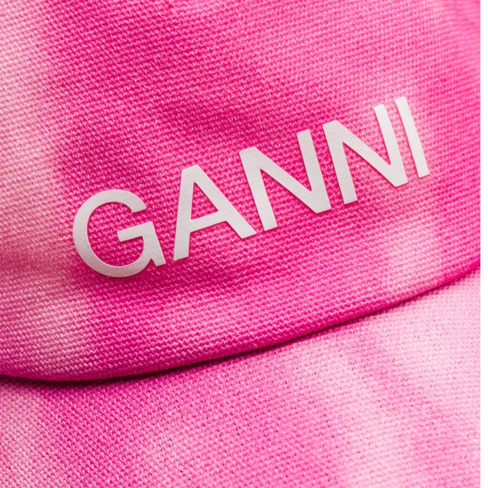 Ganni Canvas Tie Dye Pink Baseball Cap Hat