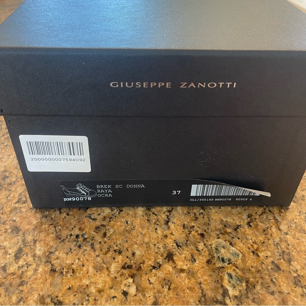 Giuseppe Zanotti Nicki Snake Leather sneaker in yellow / white