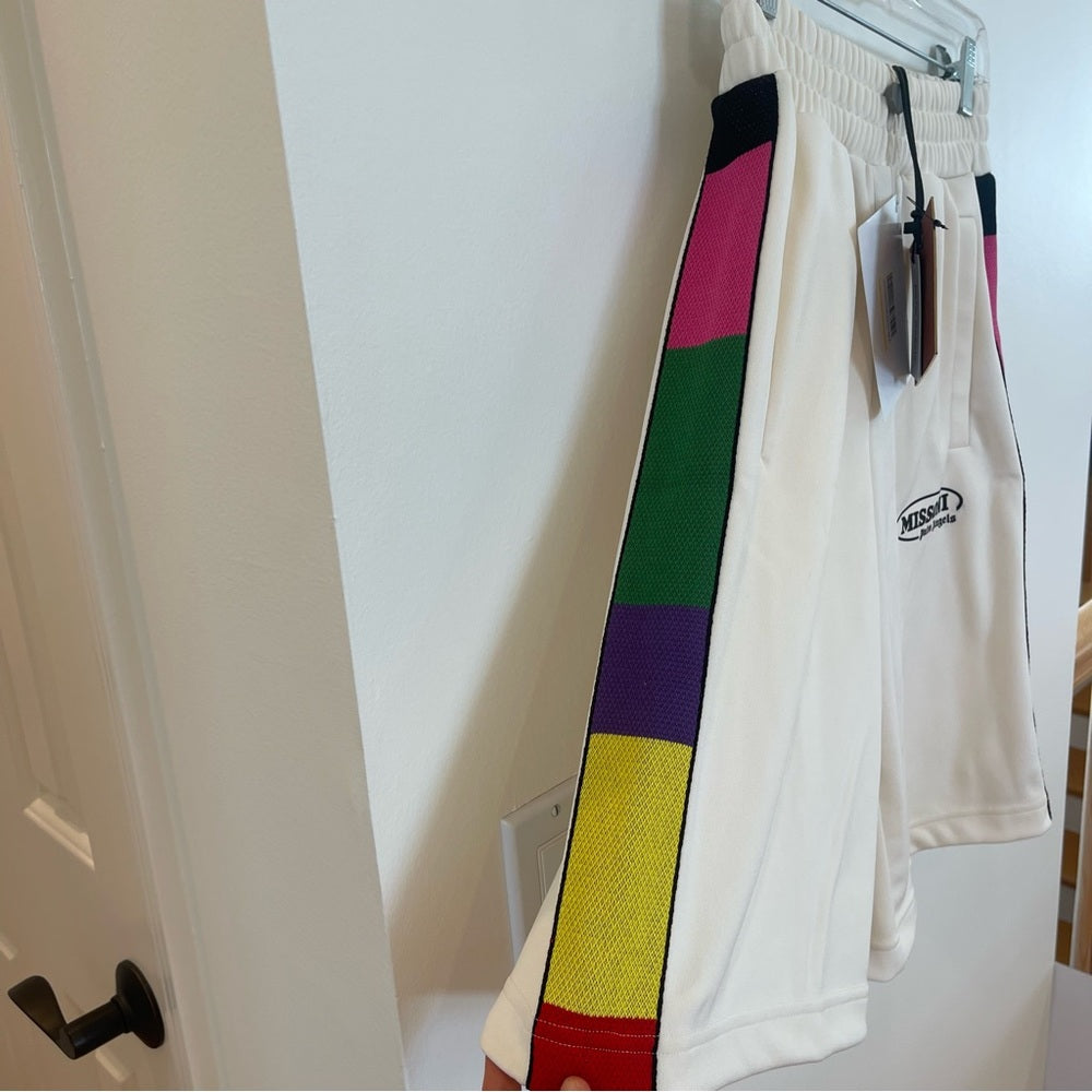 Palm Angels x Missoni Collab Shorts Logo in cream / white
