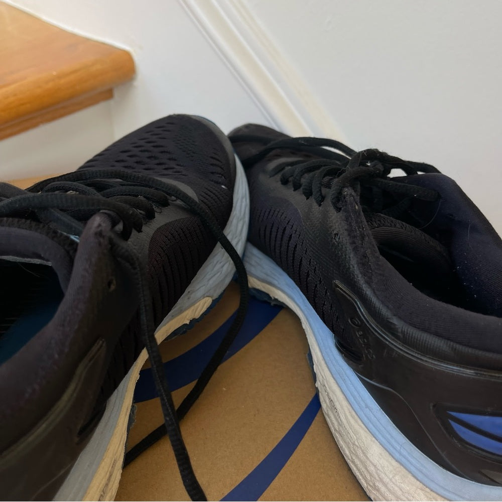 Asics Kayano 25 Womens Running Shoes - Black / blue . Stability shoe Pre-Owned