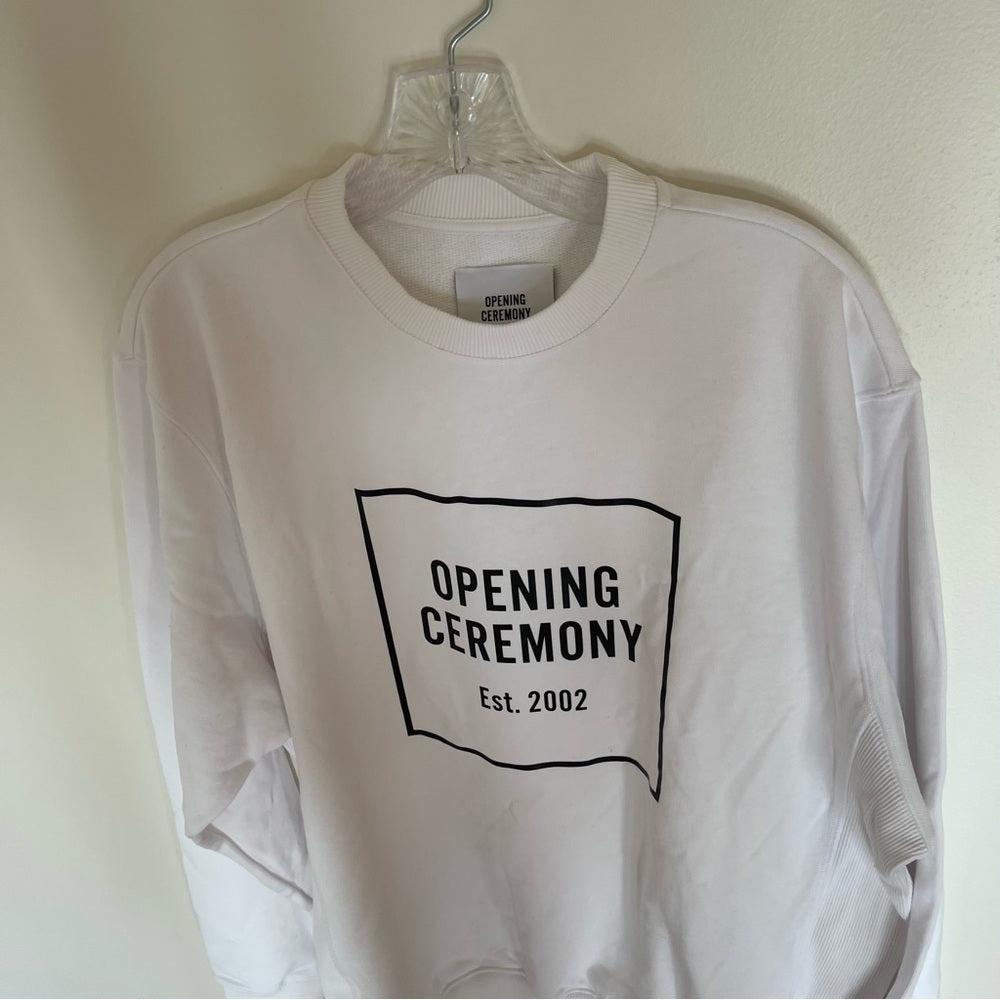 Opening Ceremony White Logo Crewneck Sweatshirt Unisex Large