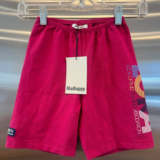 MadHappy Local Optimist Run Club Biker Shorts in Magenta Peony