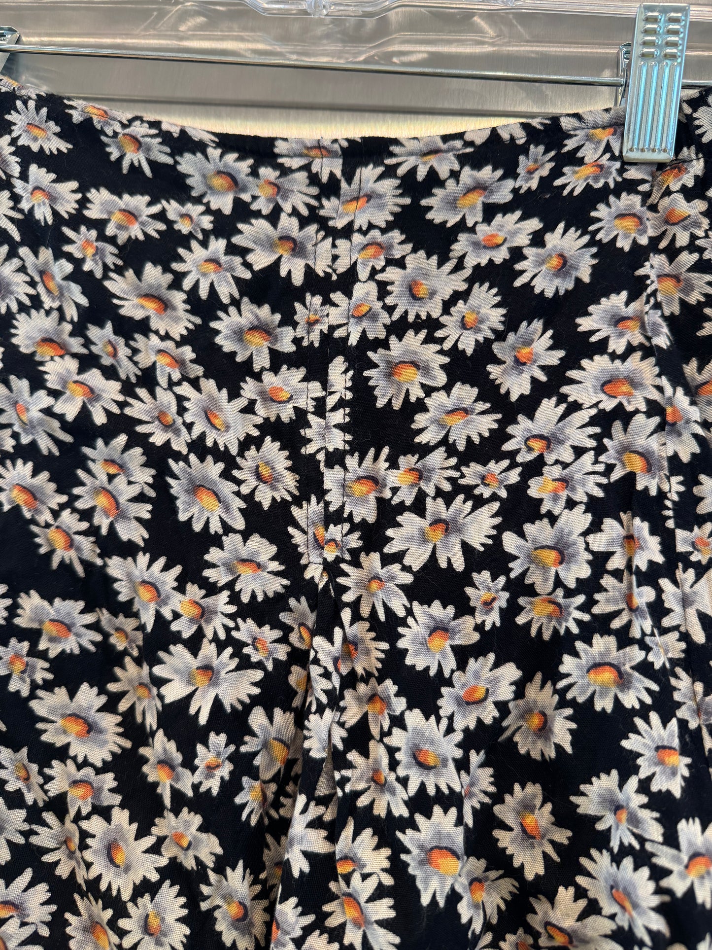 John Galt Mini Skirt in Black with white sunflowers * Pre-Owned * Brandy Melville Deadstock