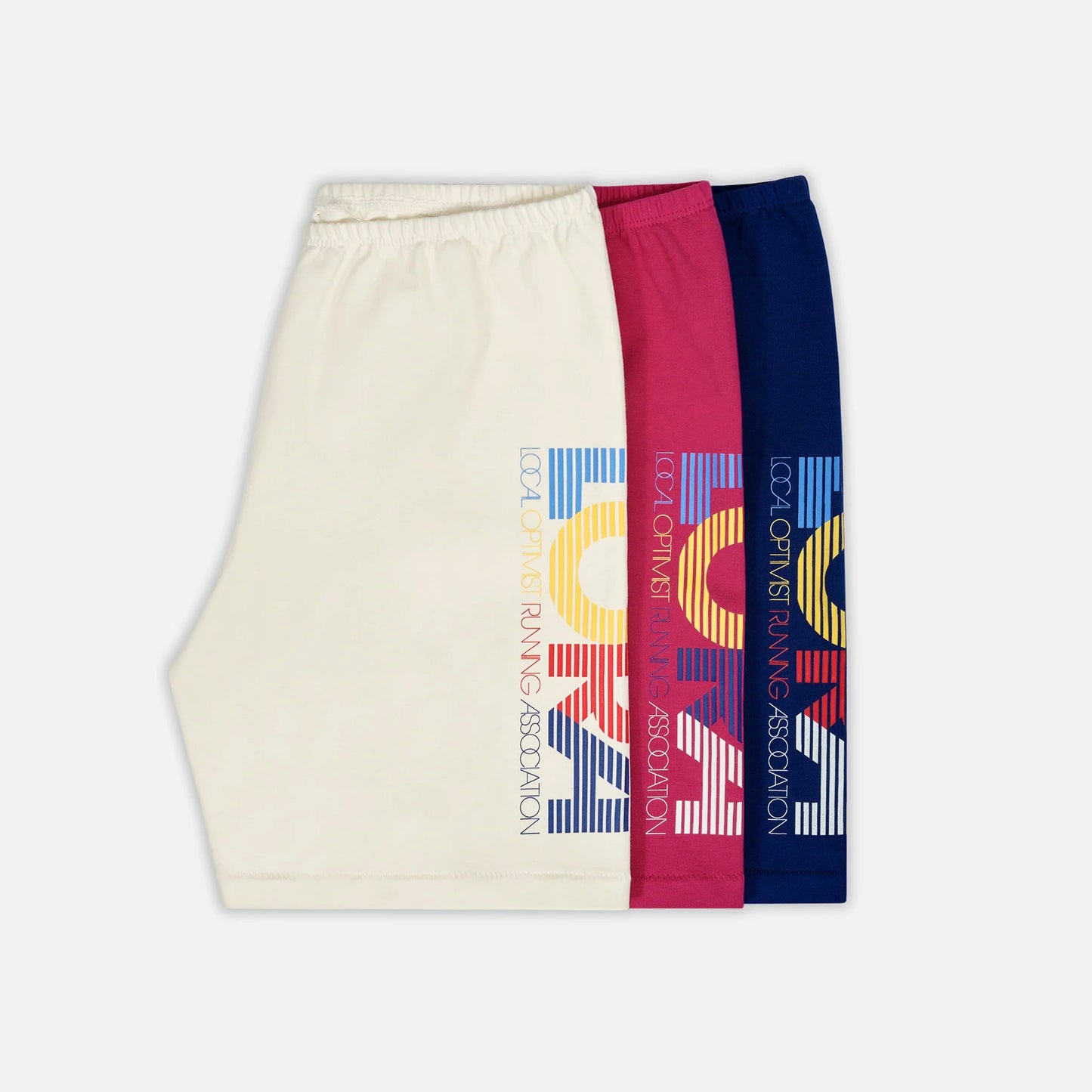 MadHappy Local Optimist Run Club Biker Shorts in Marshmallow / Cream
