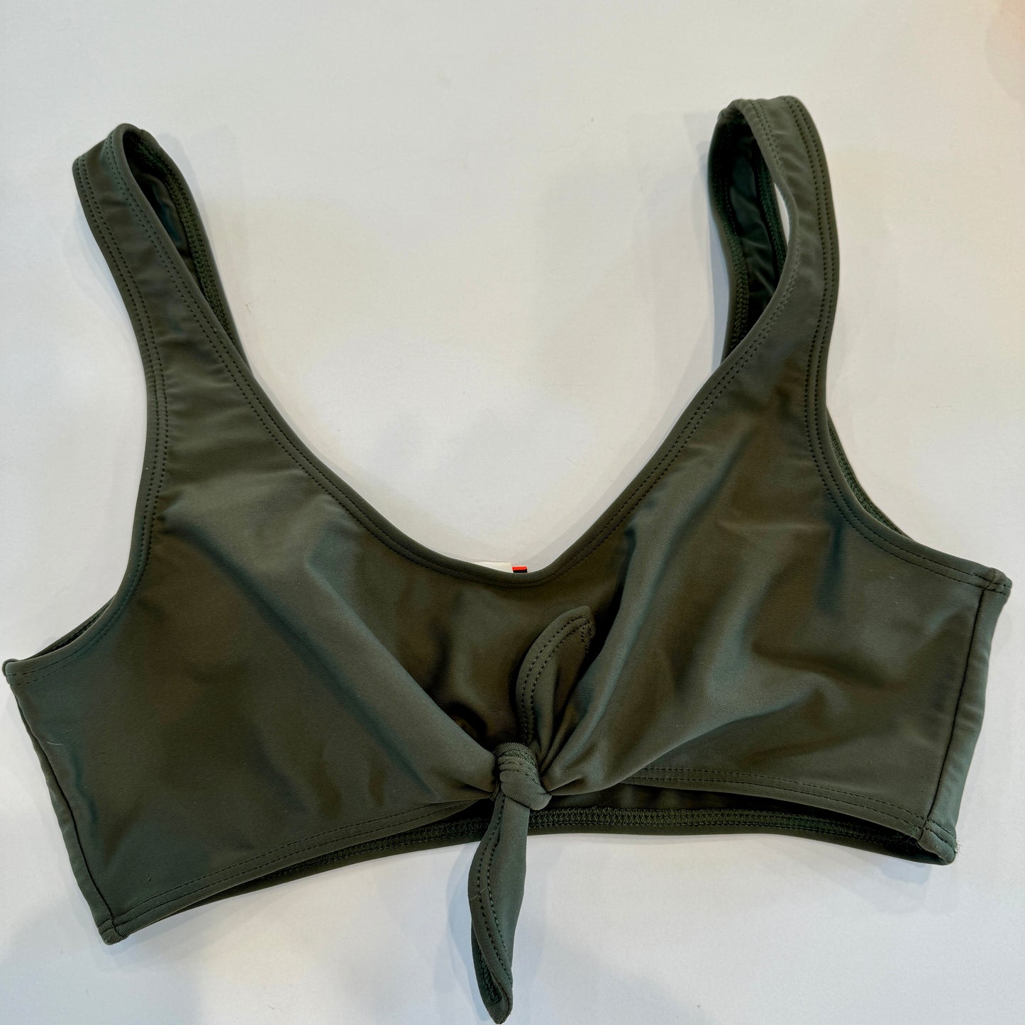 Lolli X Free People Collab Swim Top Olive Army Green Tie Front Bikini Like New Pre-Owned