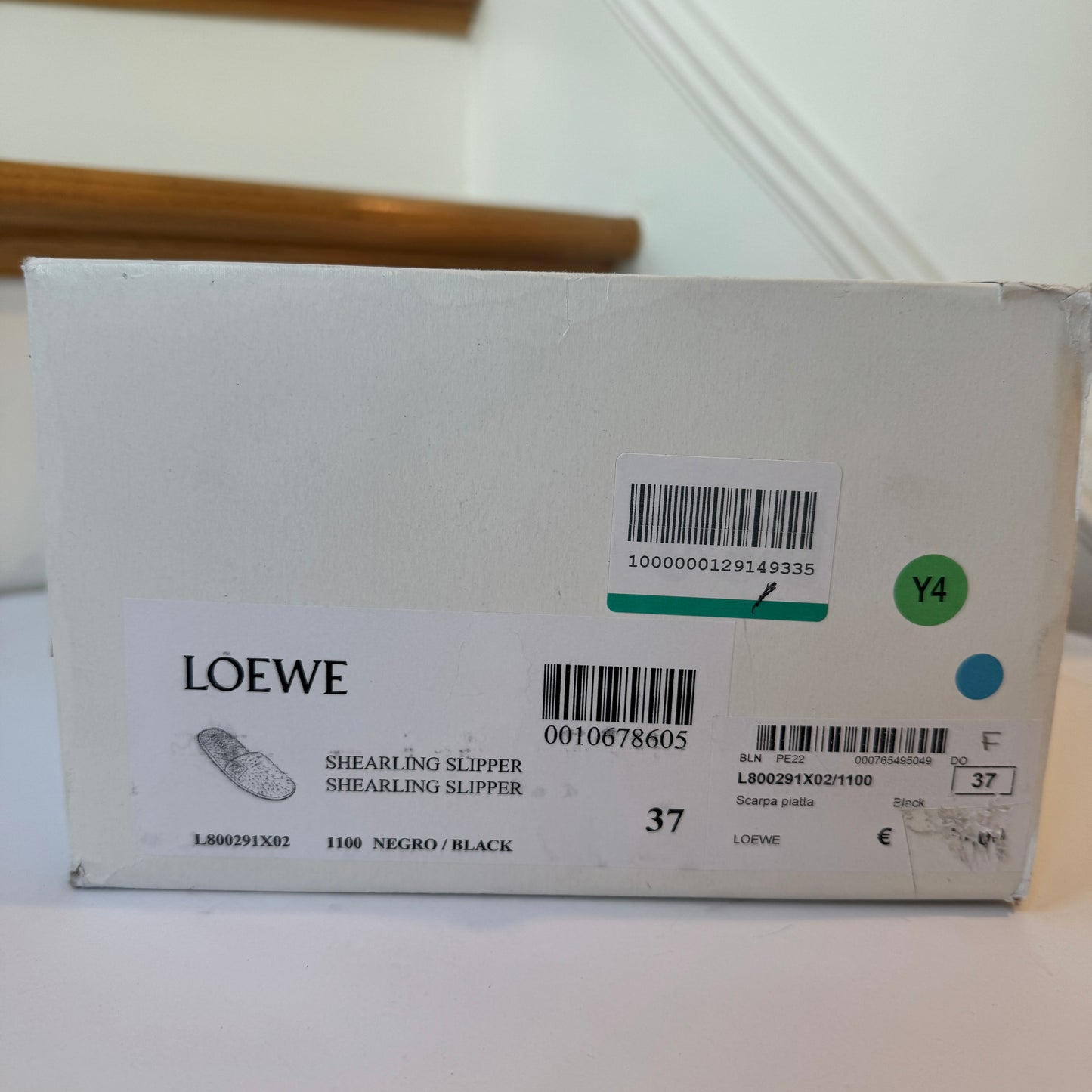 Loewe Slippers with leather anagram and black Shearling Fur , brand NEW