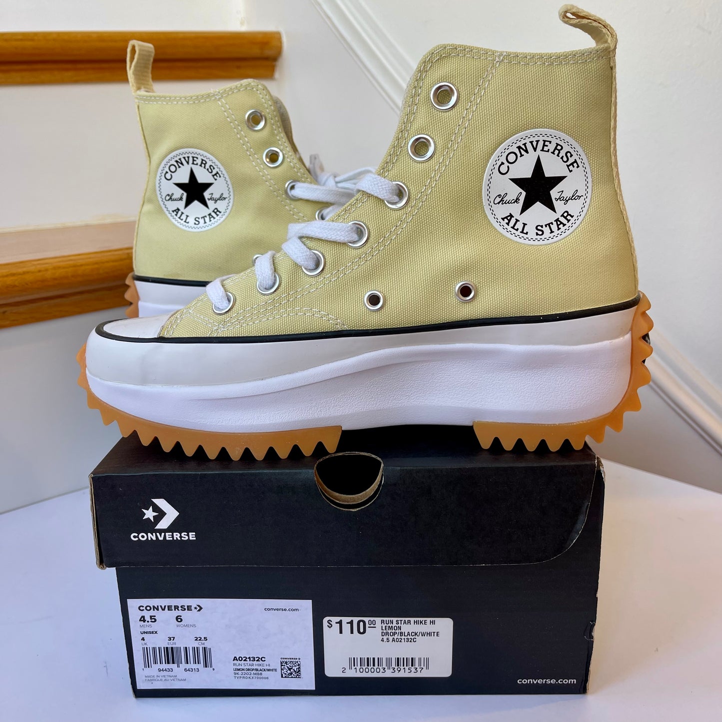 Converse Run Star Hike Platform in lemon drop , high top Chuck Taylor sneaker