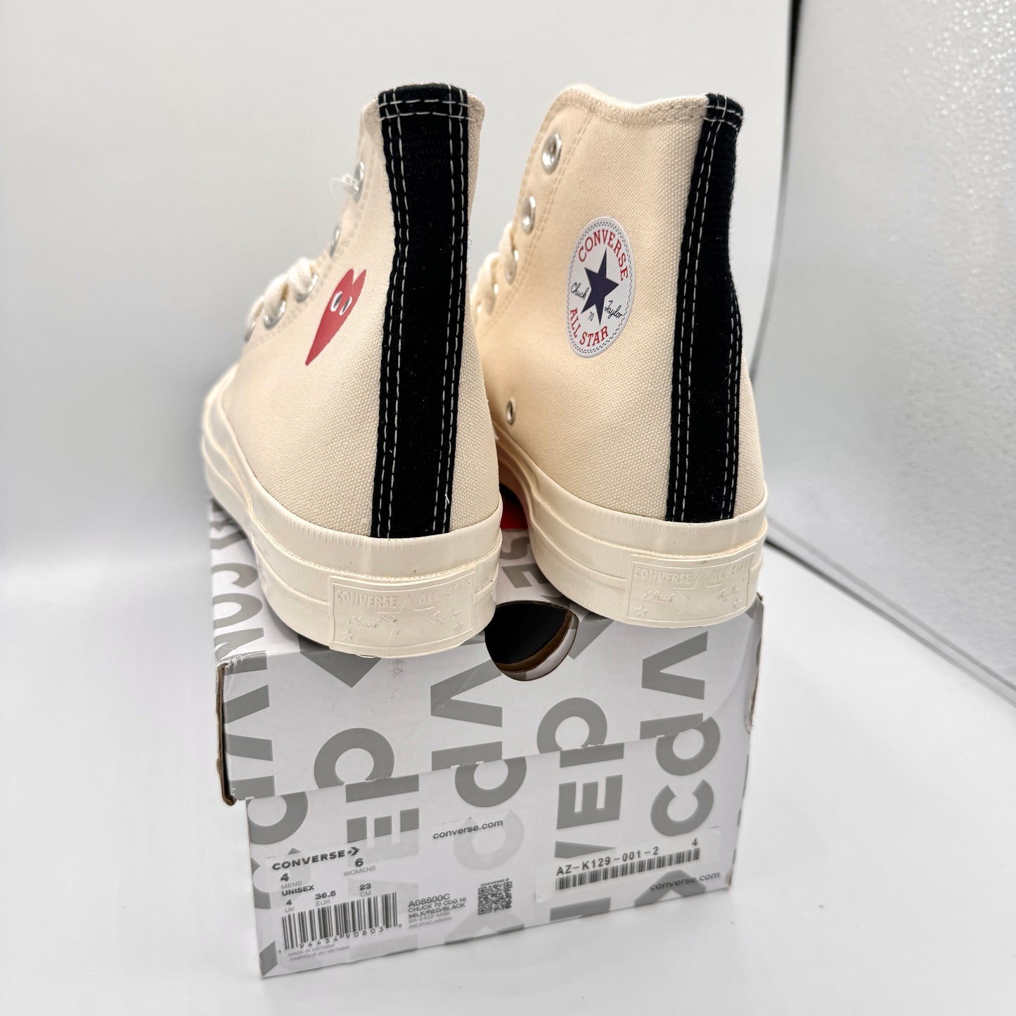 Commes Des Garçons CDG Play Converse High Top Chuck 70 Heart Sneaker
