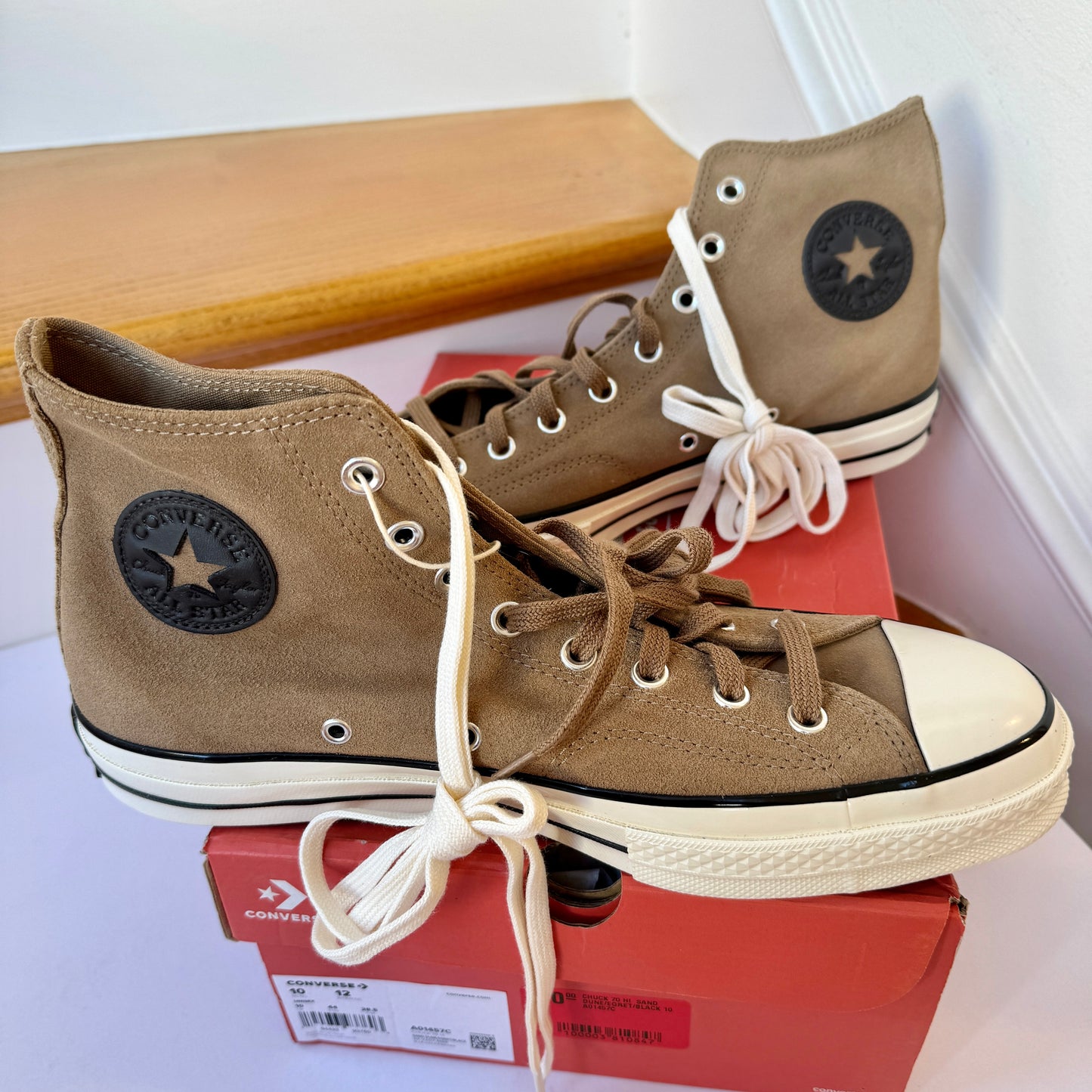 Converse Chuck 70 Hi Suede High Top Sneakers Sand Dune Brown Leather shoes