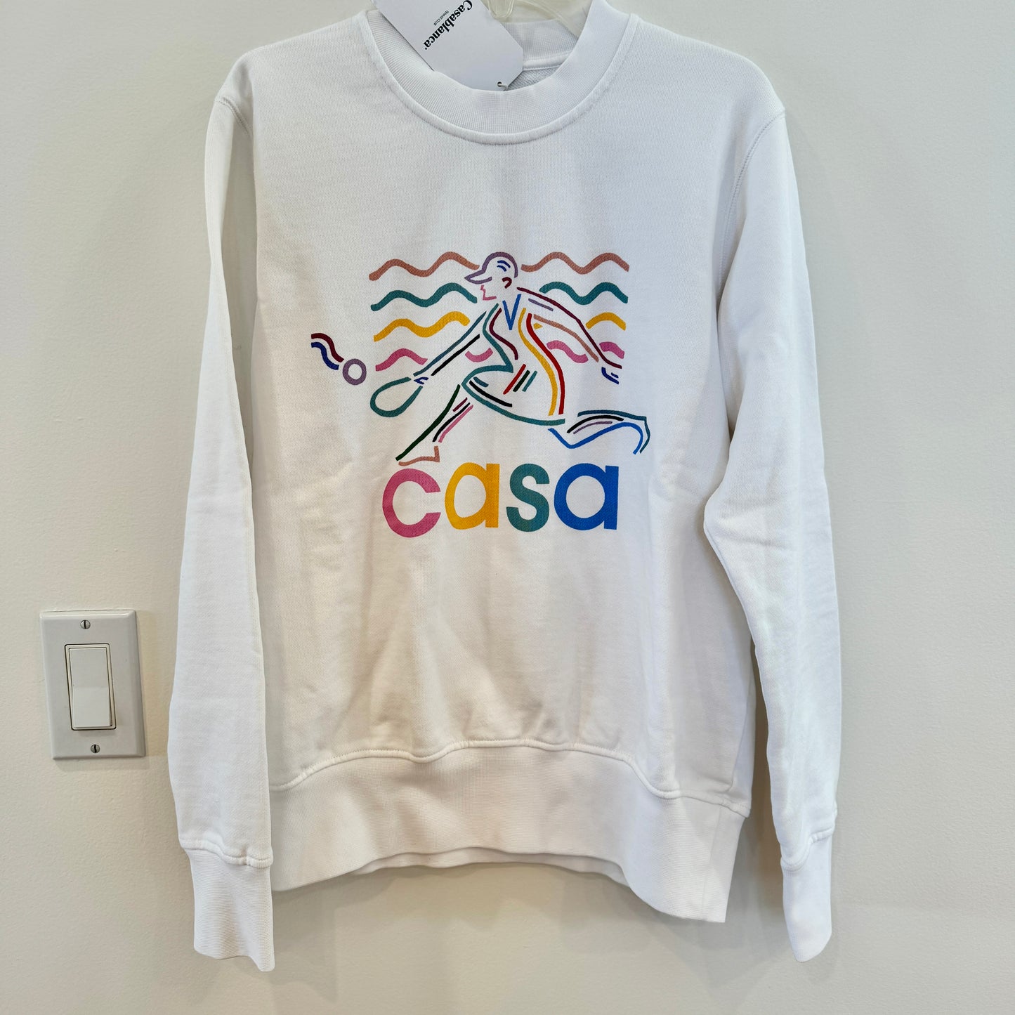 Casablanca Beach Tennis Girl White Crewneck Sweatshirt Top