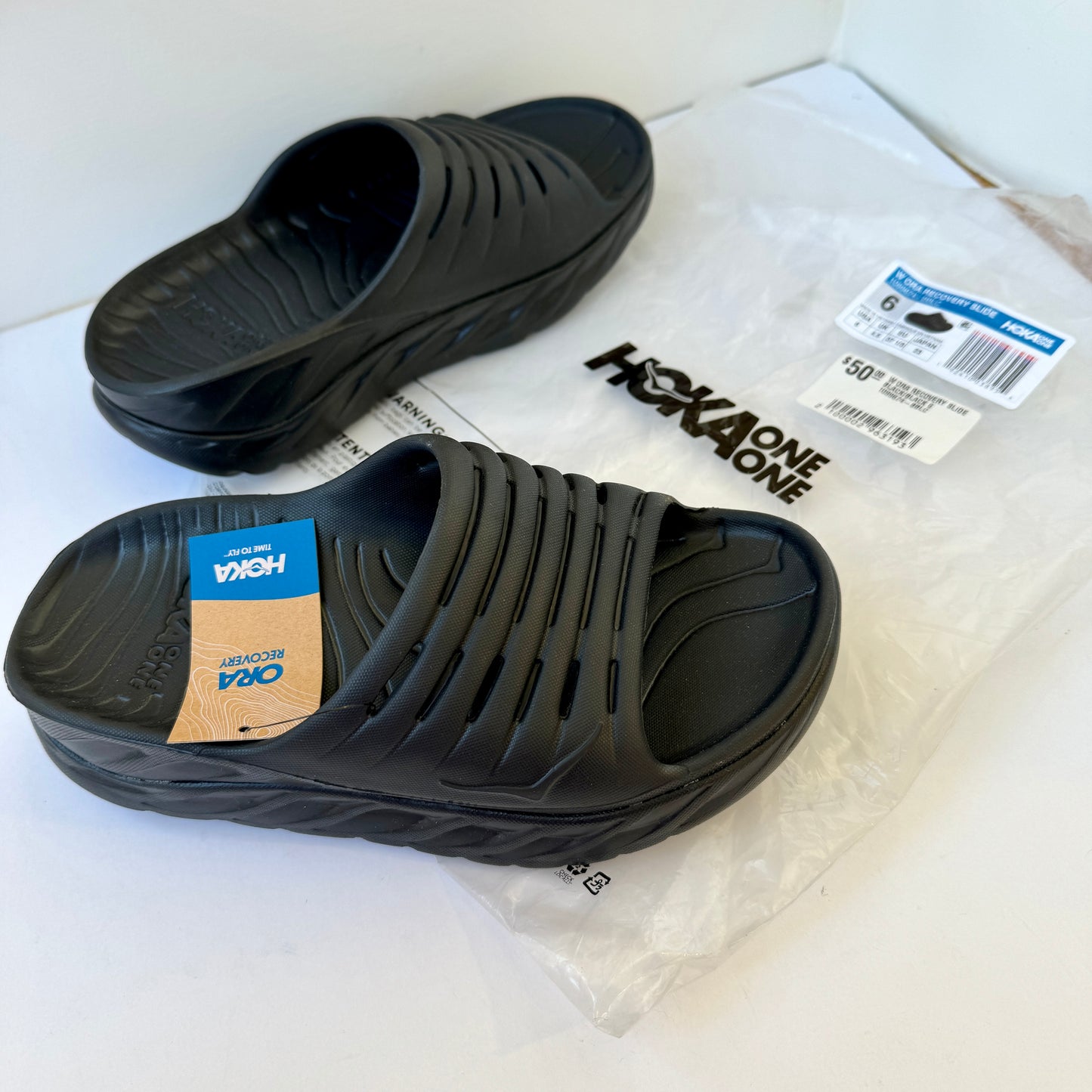 Hoka Ora Slides Women’s Recovery Sandals in all black , original style / version