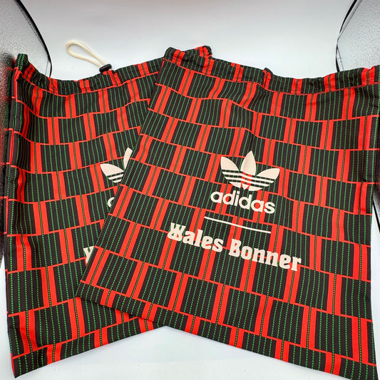 (2) Wales Bonner x Adidas Footwear Dustbags Samba Collab in Multi Red Pattern , Brand New Unused