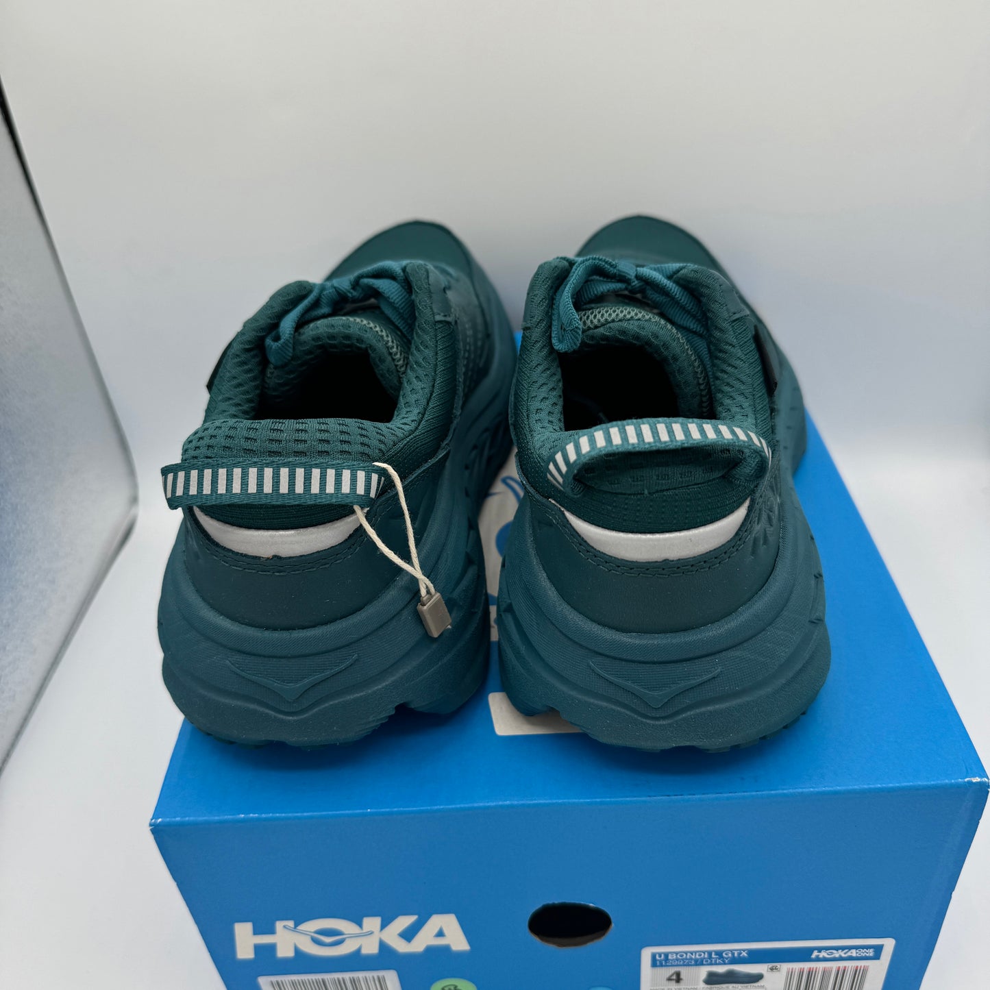 Hoka Bondi L Leather GTX GoreTex U Unisex , Deep Teal Kayak Blue Cushioned Shoes