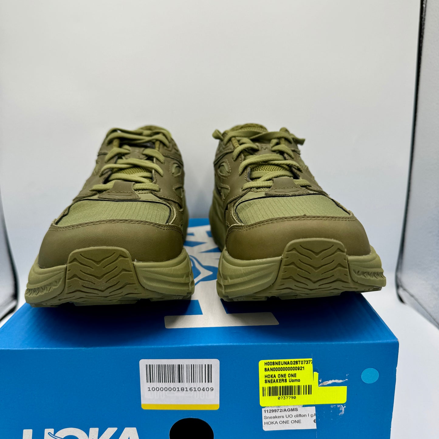 Hoka Clifton Leather Gore-Tex Waterproof Unisex Green Khaki Olive AGMS