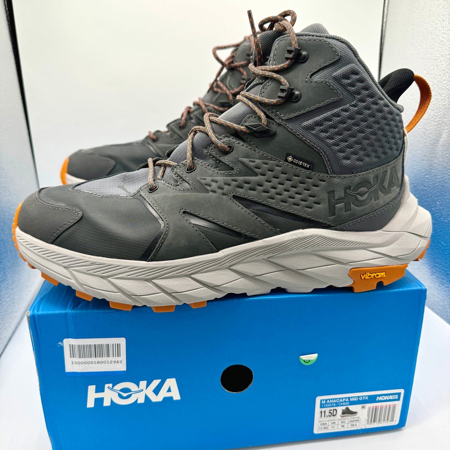 Hoka Anacapa Men’s Mid GTX Hiking Boots Castlerock Harbor Mist Shoes GoreTex