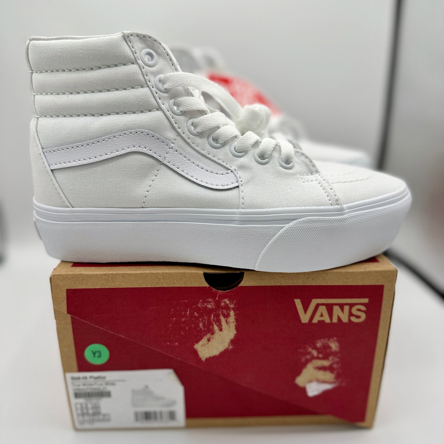 Vans Sk8 Hi Platform Sneakers all true white high top skate shoes unisex NEW