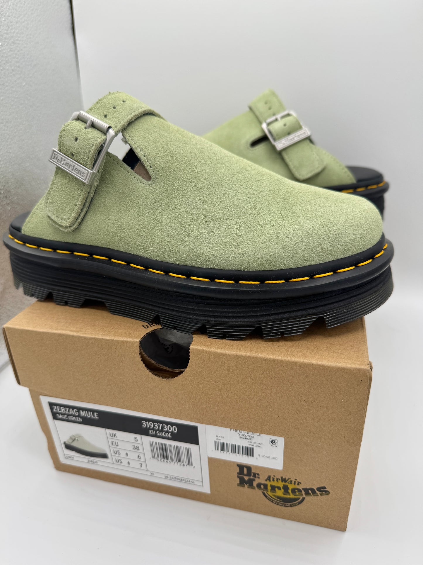 Dr Martens Zebzag Mule Unisex , Sage Green