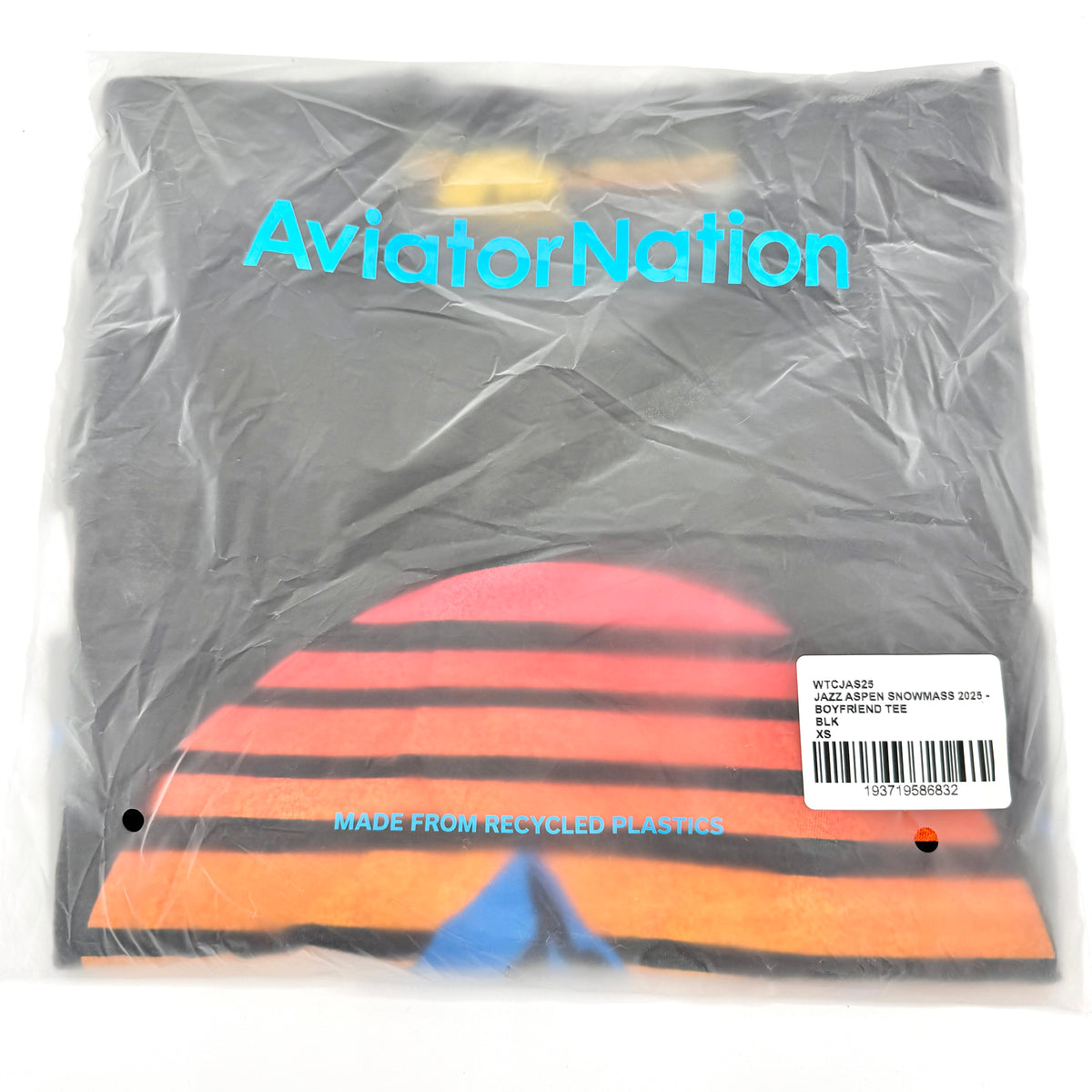 Aviator Nation Aspen Snowmass Jazz Festival 2025 Cropped Boyfriend Tee Shirt - Charcoal Grey