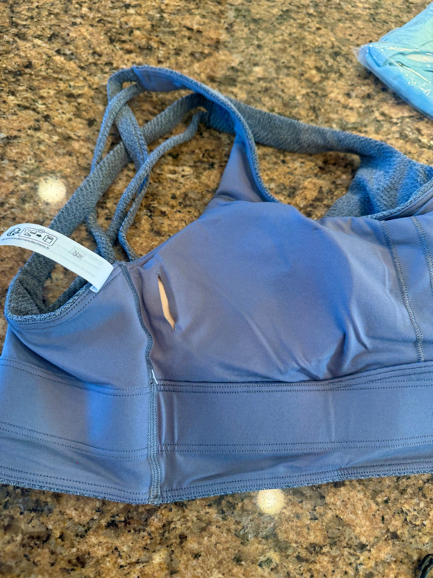 Lululemon Energy Long Line Evolve Bra Top in Herringbone Grey Intertwine Texture Black / White Woven