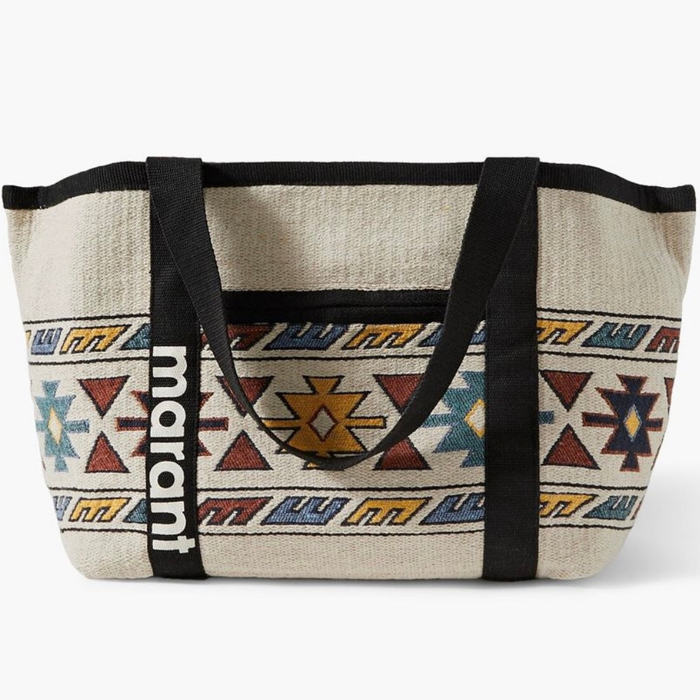 Isabel Marant Darwen Tote Bag with Tribal Tapestry Jacquard and webbing trim