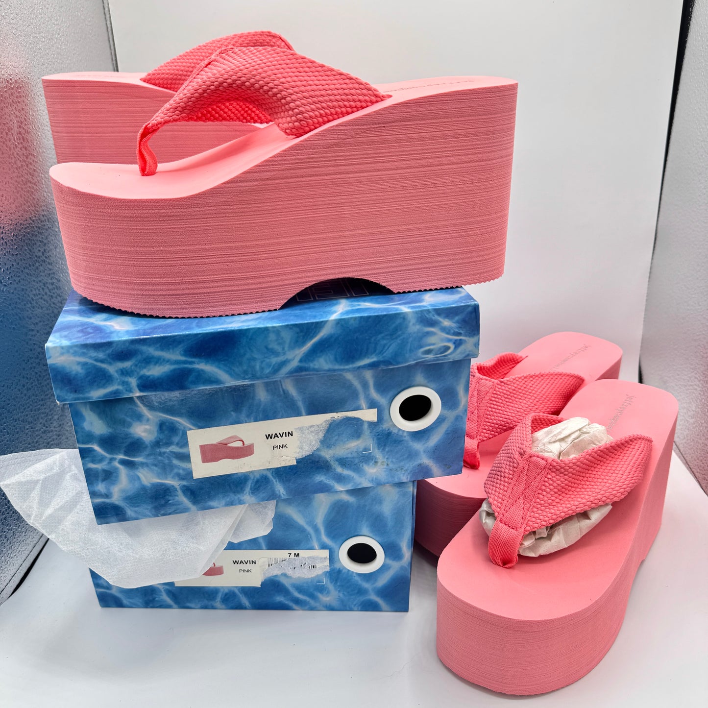 Jeffrey Campbell BUNDLE (2 Pairs) Wavin Platform Sandals Pink