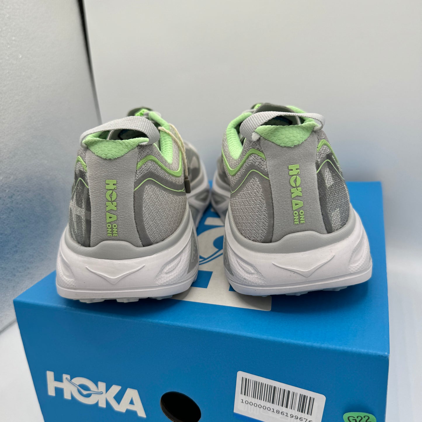 Hoka Huaka Origins Unisex Shoes Running Sneakers Light Grey Green Quick Lace