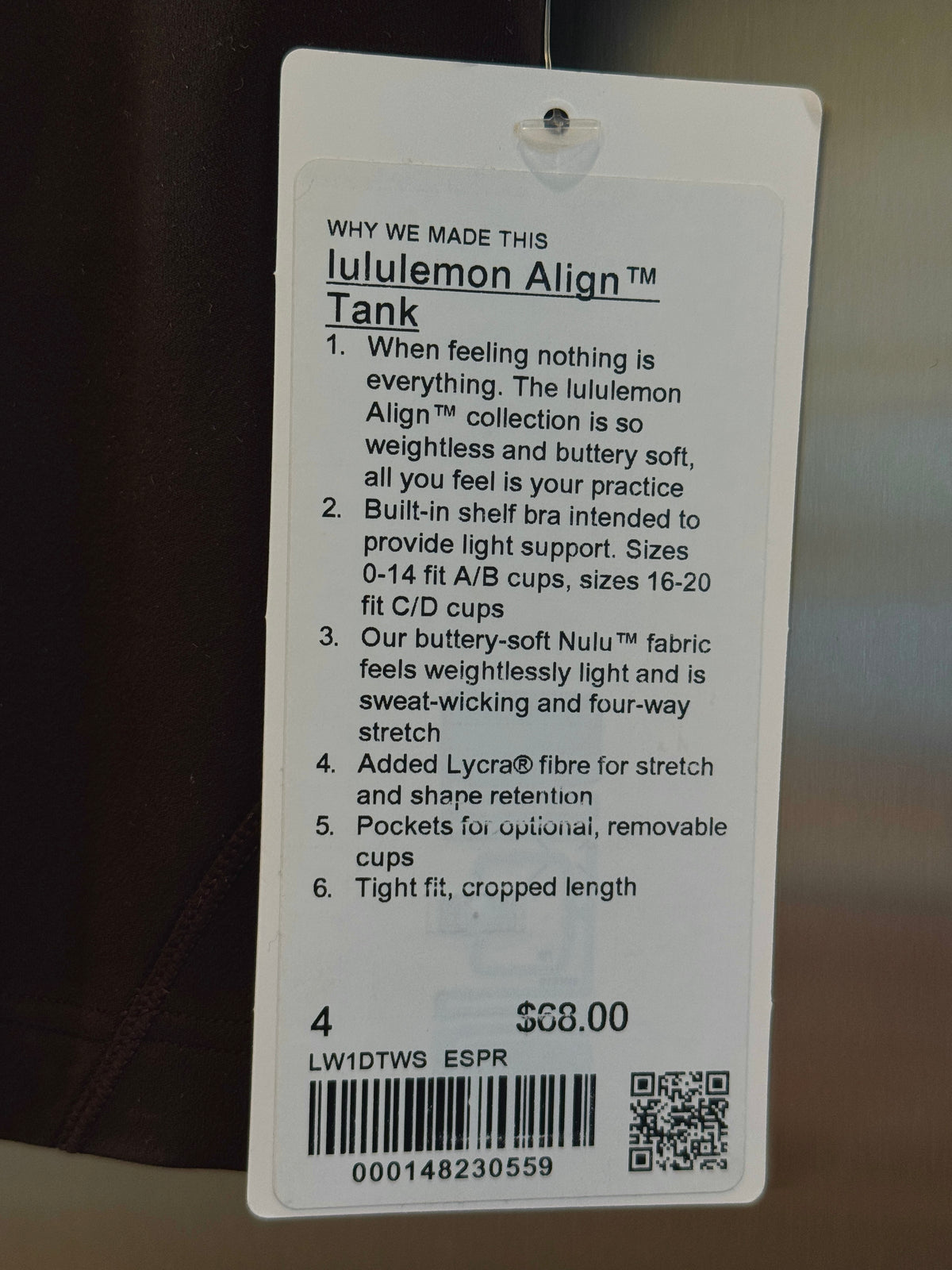 Lululemon Align Tank Top - Espresso Brown