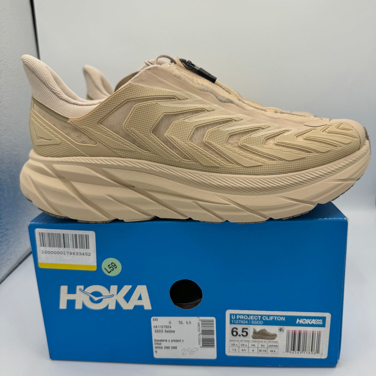 Hoka Project Clifton Beige Shifting Sands Dune SSDD Unisex Sneakers Shoes