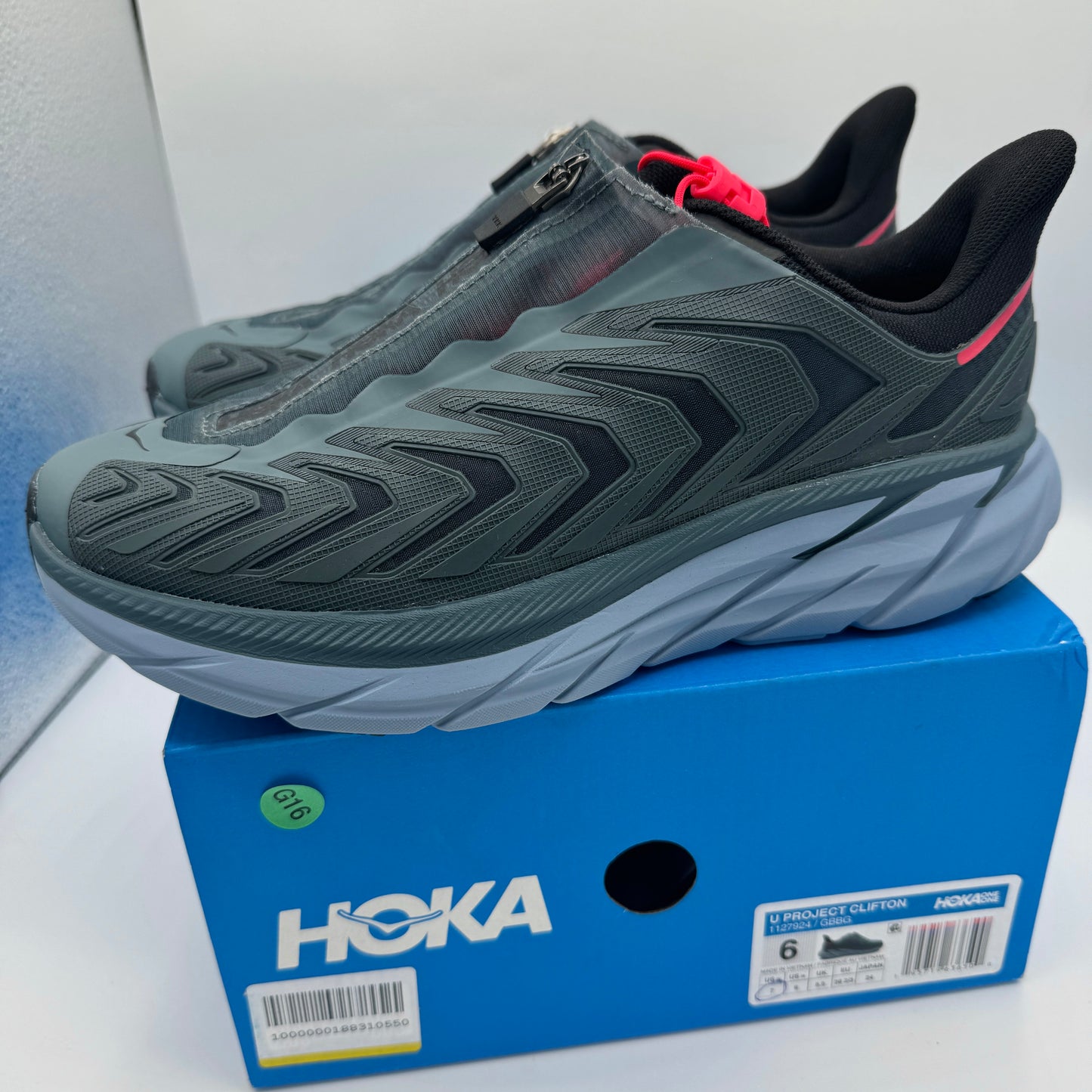 Hoka Project Clifton Unisex Shoes - Lead / Navy Goblin GBBG Blue