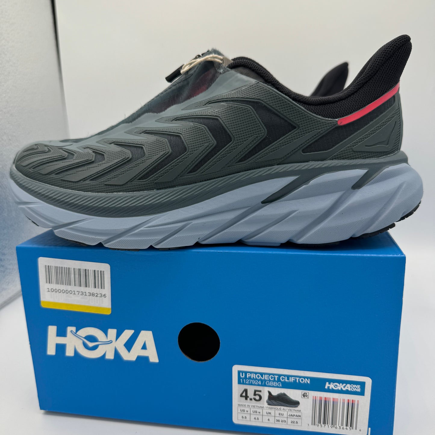 Hoka Project Clifton Unisex Shoes - Lead / Navy Goblin GBBG Blue