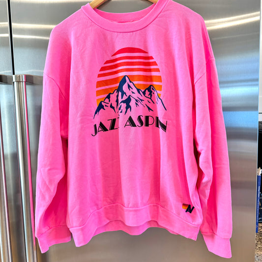 Aviator Nation Aspen Snowmass Jazz Music Festival Crewneck Sweatshirt - Neon Pink