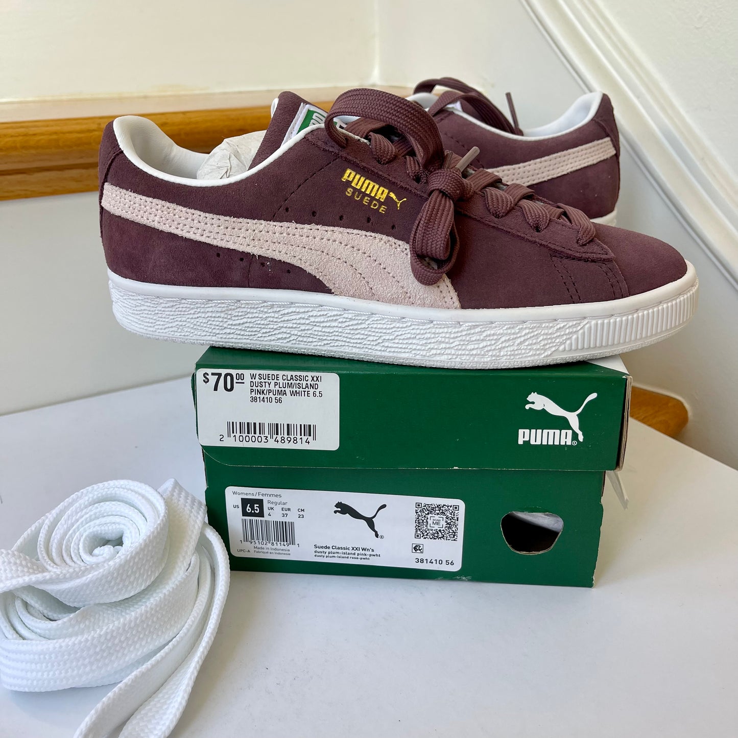 Puma Women’s Suede leather Classic XXI Sneakers in dusty purple island pink