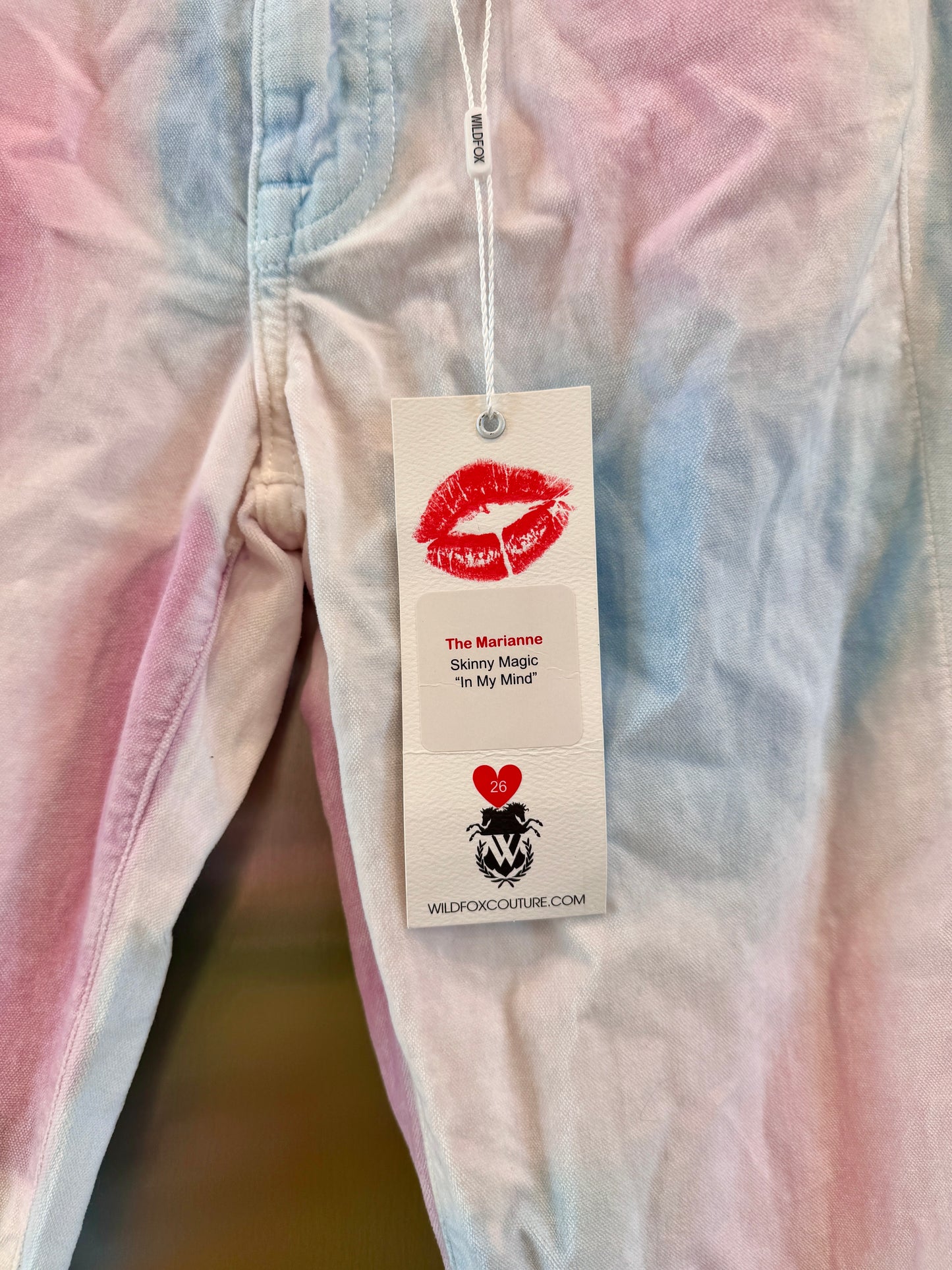 Wildfox Marianne Pant in Skinny Magic “In My Mind “ Pastel Multicolor Velvet