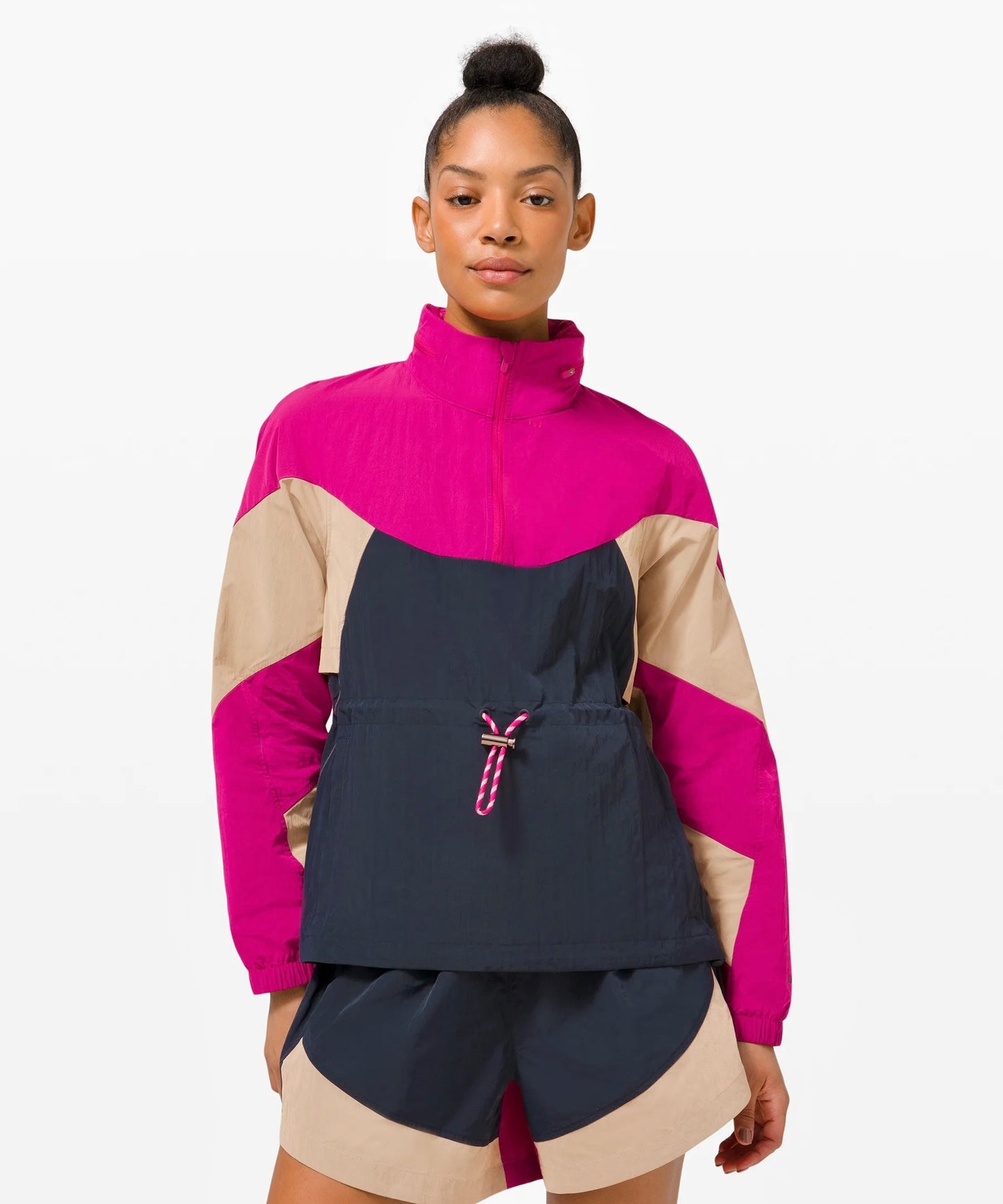 Lululemon Evergreen Anorak Jacket - New with Defect , Ripened Raspberry / Cafe Au Lait / Navy